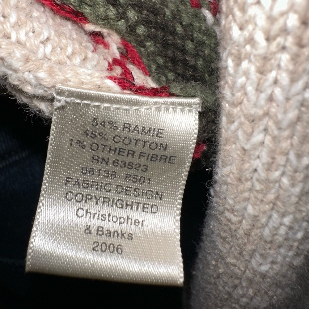 Christopher & Banks Women’s Beige Embroidered‎ Long Sleeve Size L Knit Sweater - Picture 9 of 13
